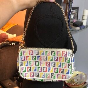 Fendi Multicolor Mini Bag with Gold Chain